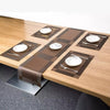 5 Pcs Coaster Table Mats & Table Runner Set Heat Resistant Placemats - Brown