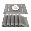 7 Pcs Placements & Table Runner Set Heat Resistant, Washable, Placemats - Grey