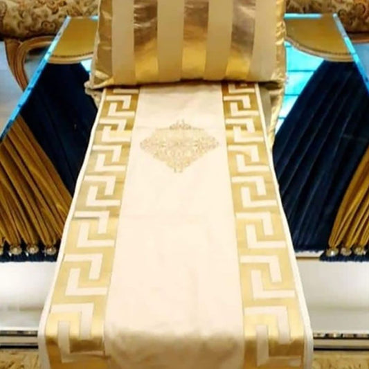 Versace Velvet Table Runner – Off White