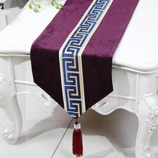 7 PCs Versace Velvet Table Runner Set – Magenta